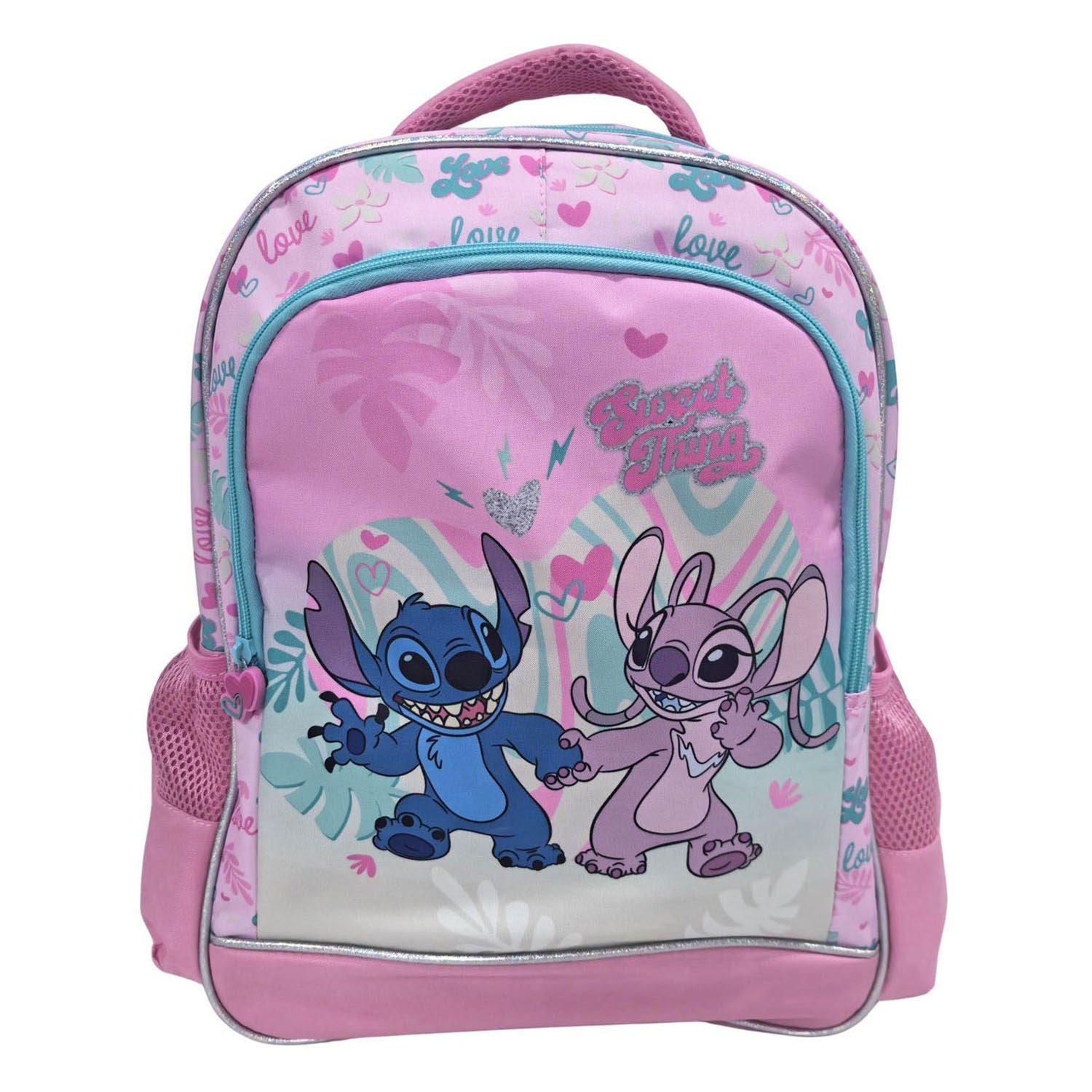 Sac à dos Disney Stitch Love 3 compartiments avec poches latérales