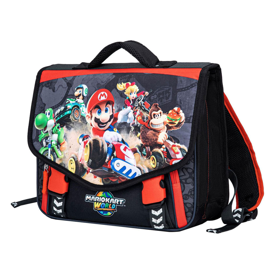 Cartable Super Mario avec 2 compartiments et poche avant