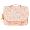 Cartable avec pierres et os, marguerites, fleurs de lys