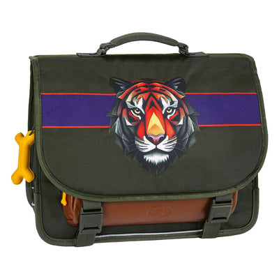 Cartable Stones and bones tigre facette kaki lac