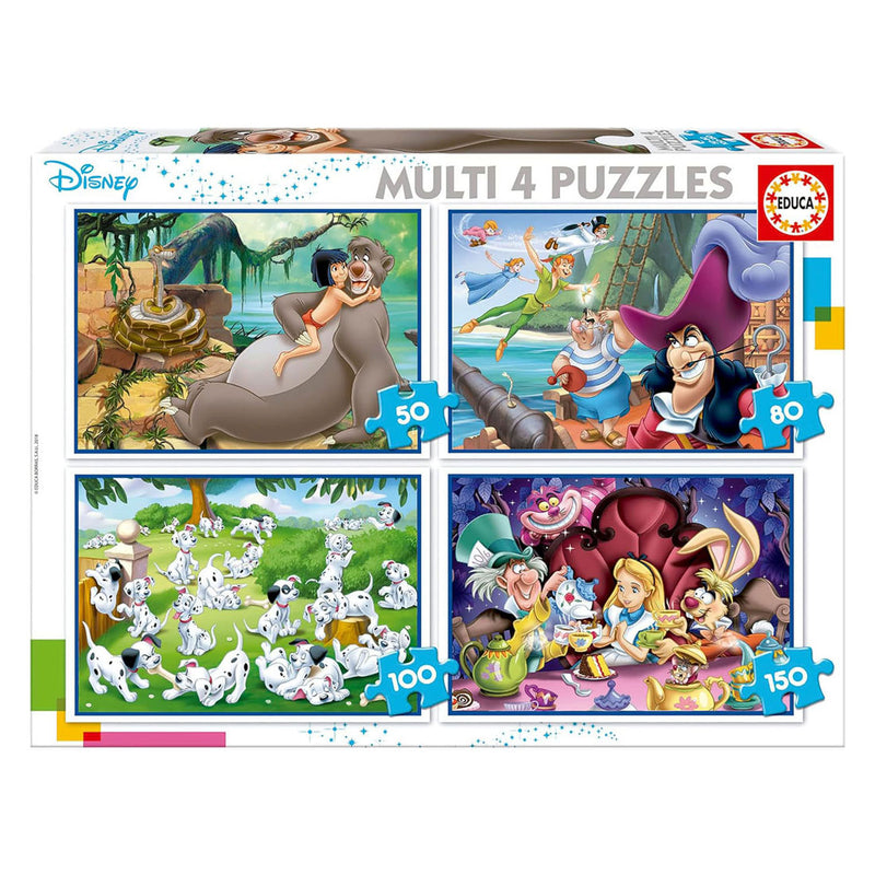 Puzzle Educa - Disney Classic Multi - 4 puzzles 50-80-100-150 pièces