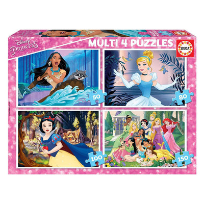 Educa - puzzle Princesses Disney - 4 puzzles de 50 80 100 150 pièces