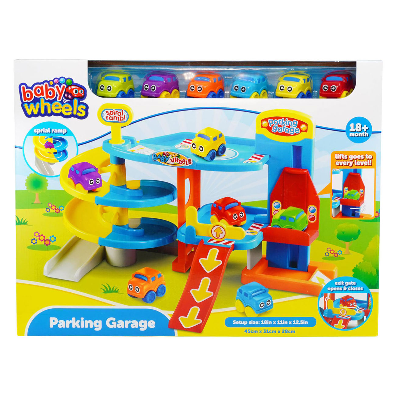Parking bébé roue avec 6 voitures