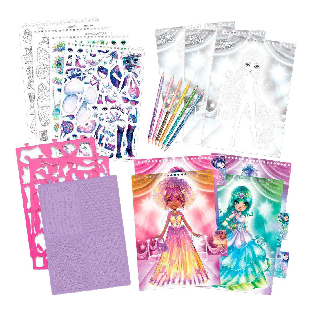 Carnet de croquis de mode du gala des stars de Nebulous Stars