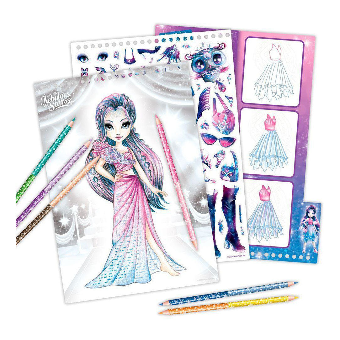 Carnet de croquis de mode du gala des stars de Nebulous Stars