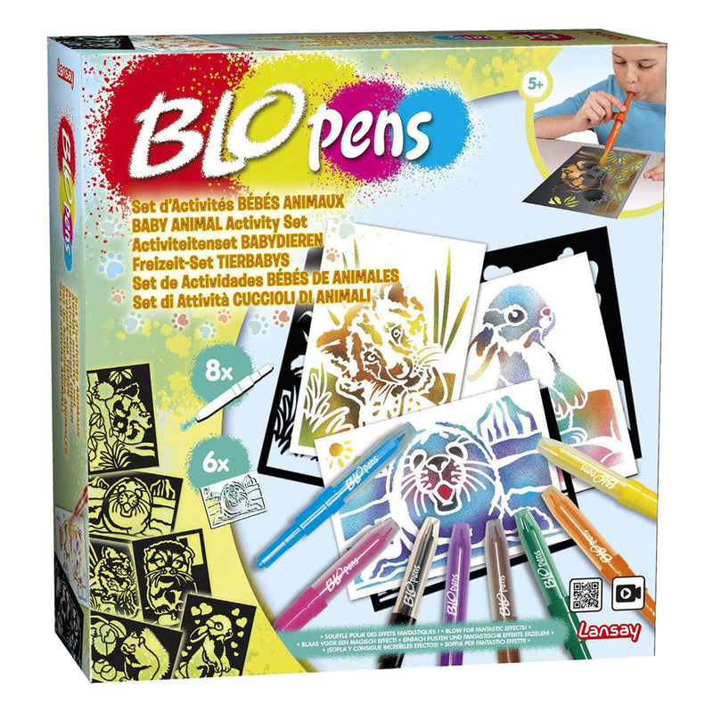 Blopens kit de bricolage bébés animaux avec 8 stylos soufflants