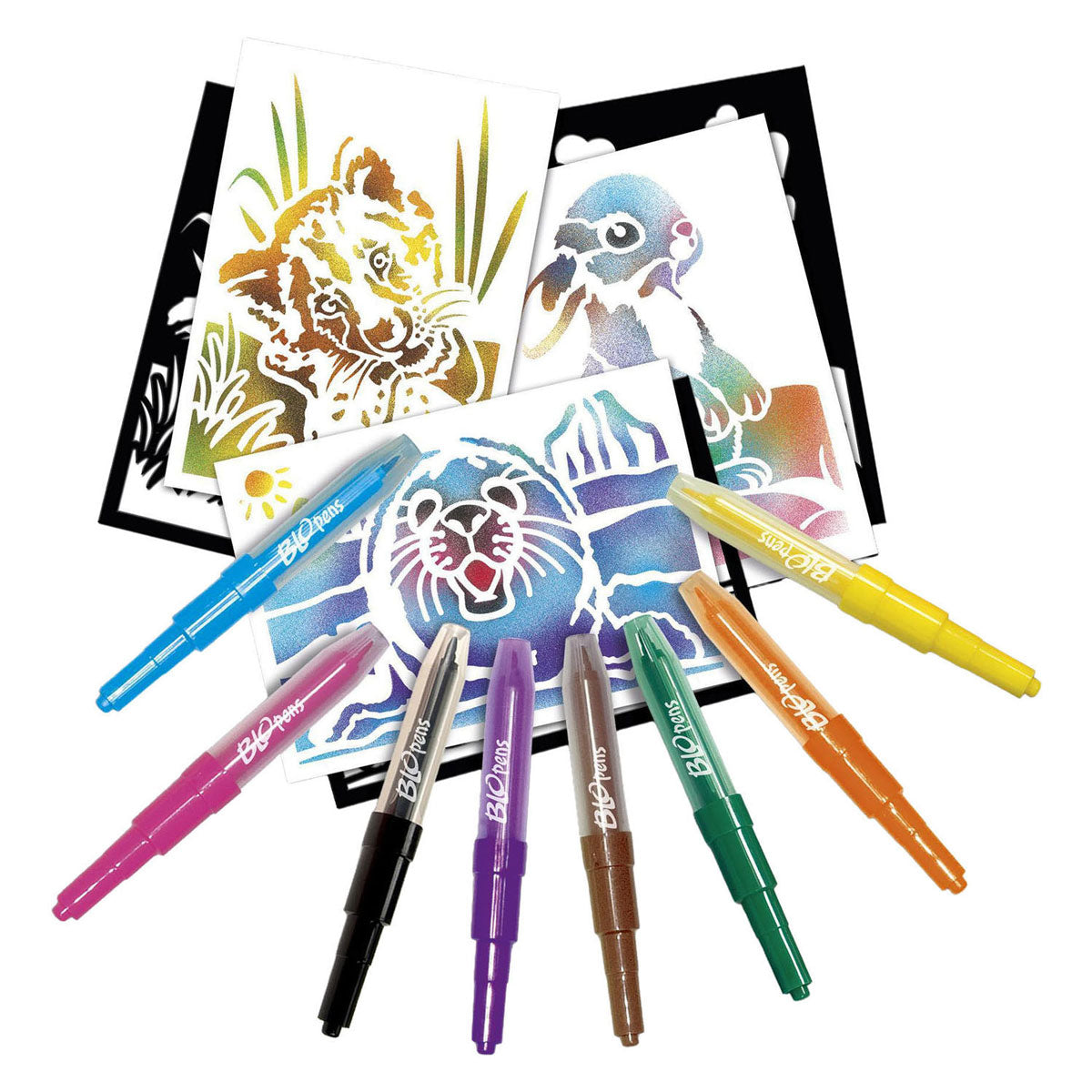 Blopens kit de bricolage bébés animaux avec 8 stylos soufflants