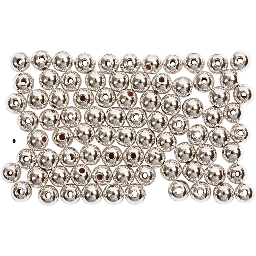 Perles de cire Creativ company, d 4 mm, diamètre du trou 0,7 mm, argent, 150 pièces 1 boîte