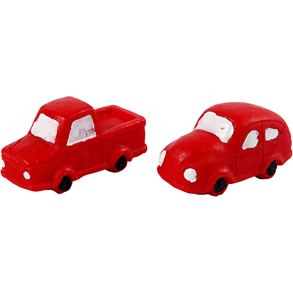 Figurines miniatures Creativ company, h : 20 mm, l : 40 mm, rouge, 2 pièces 1 boîte