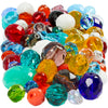 Perles de verre à facettes Creativ Company, taille 3-15 mm, diamètre du trou 0,5-1,5 mm, env. 450 pièces, différentes couleurs, 400 g 1 boîte