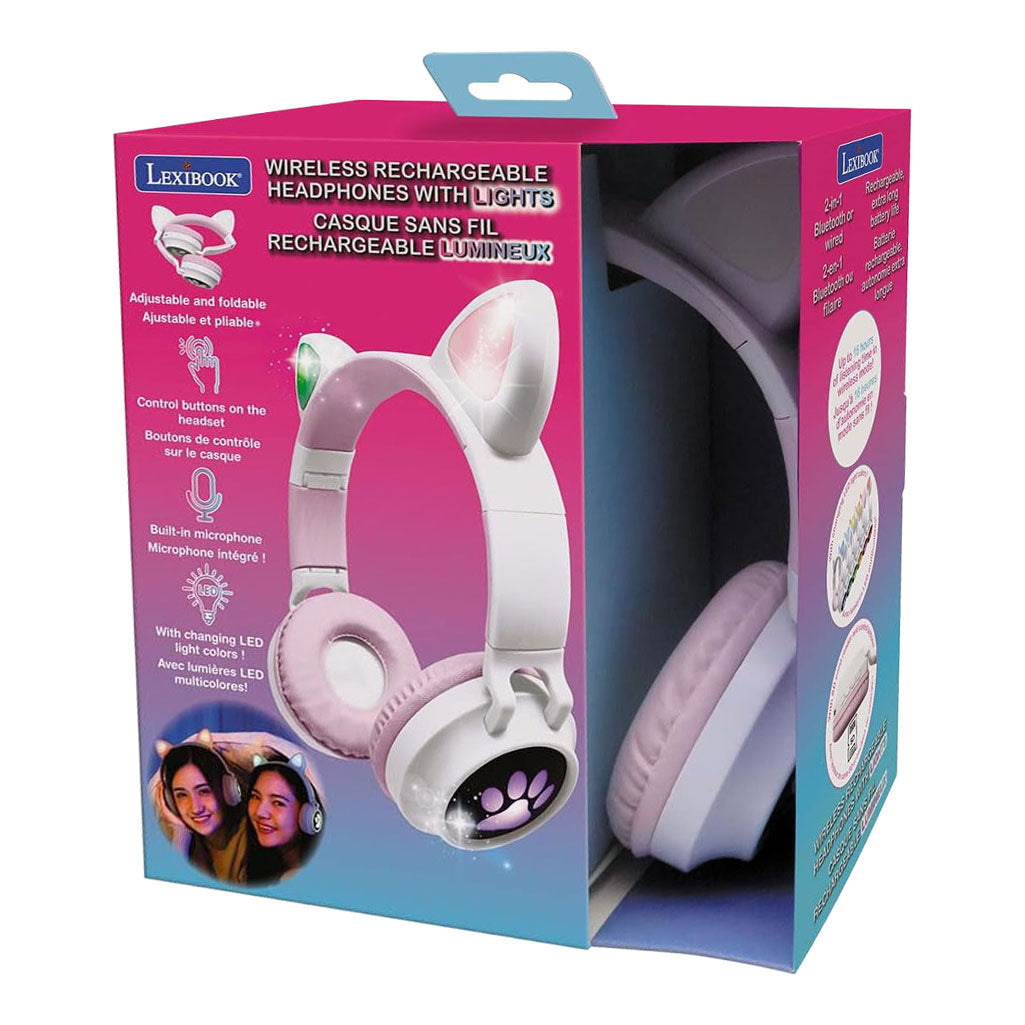 Écouteurs Bluetooth 2 en 1 avec oreilles de chat légères