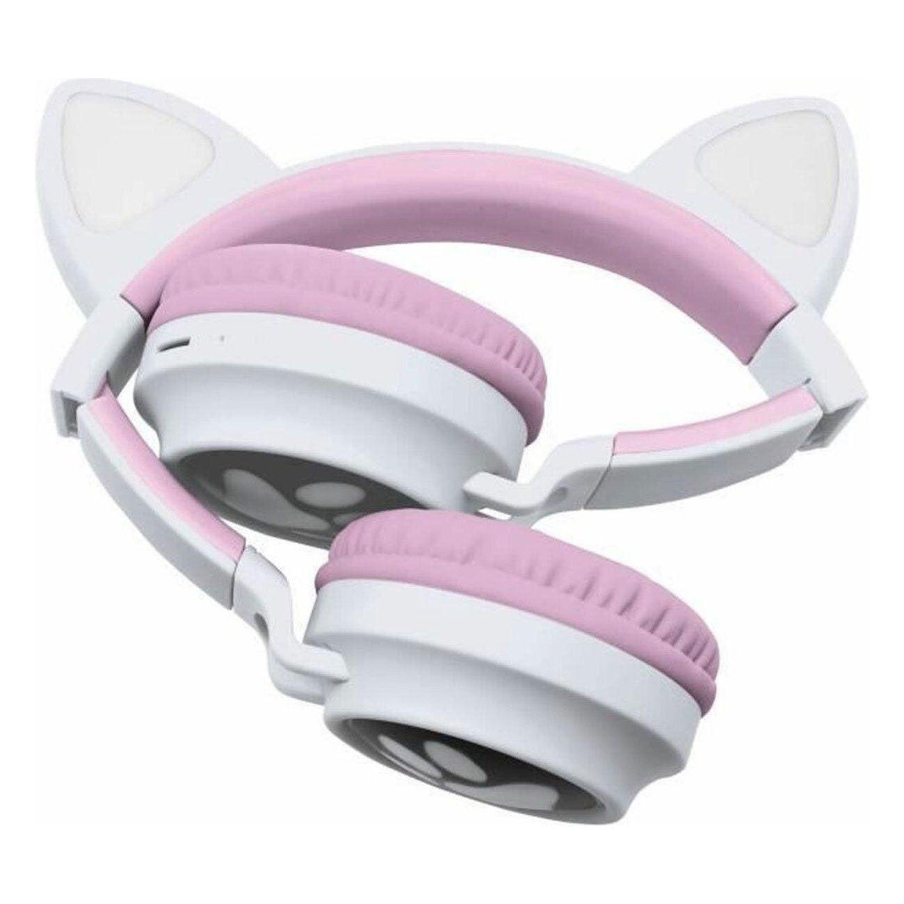 Écouteurs Bluetooth 2 en 1 avec oreilles de chat légères