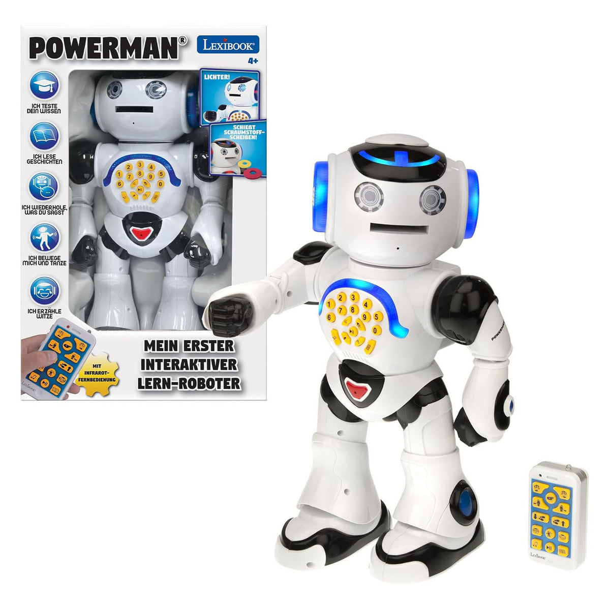 Robot interactif Lexibook powerman® pour apprendre et jouer avec. télécommande (néerlandais)