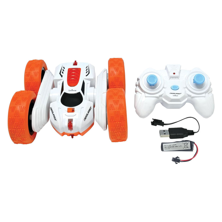 Lexibook crosslander® - voiture de cascade radiocommandée rechargeable et programmable avec éclairage et commande au poignet