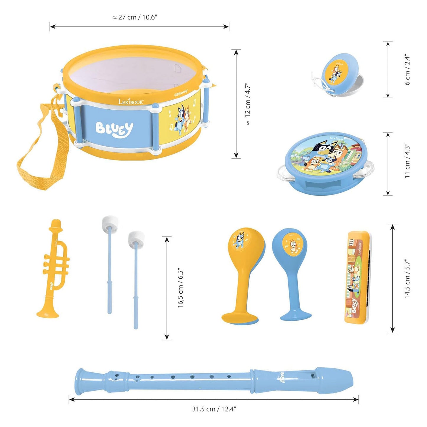 Lexibook bluey coffret de musique 7 pièces