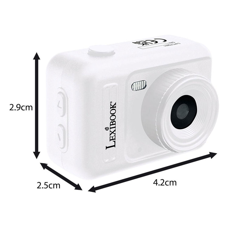 Lexibook porte-clés appareil photo numérique miniature blanc avec mémoire flash intégrée