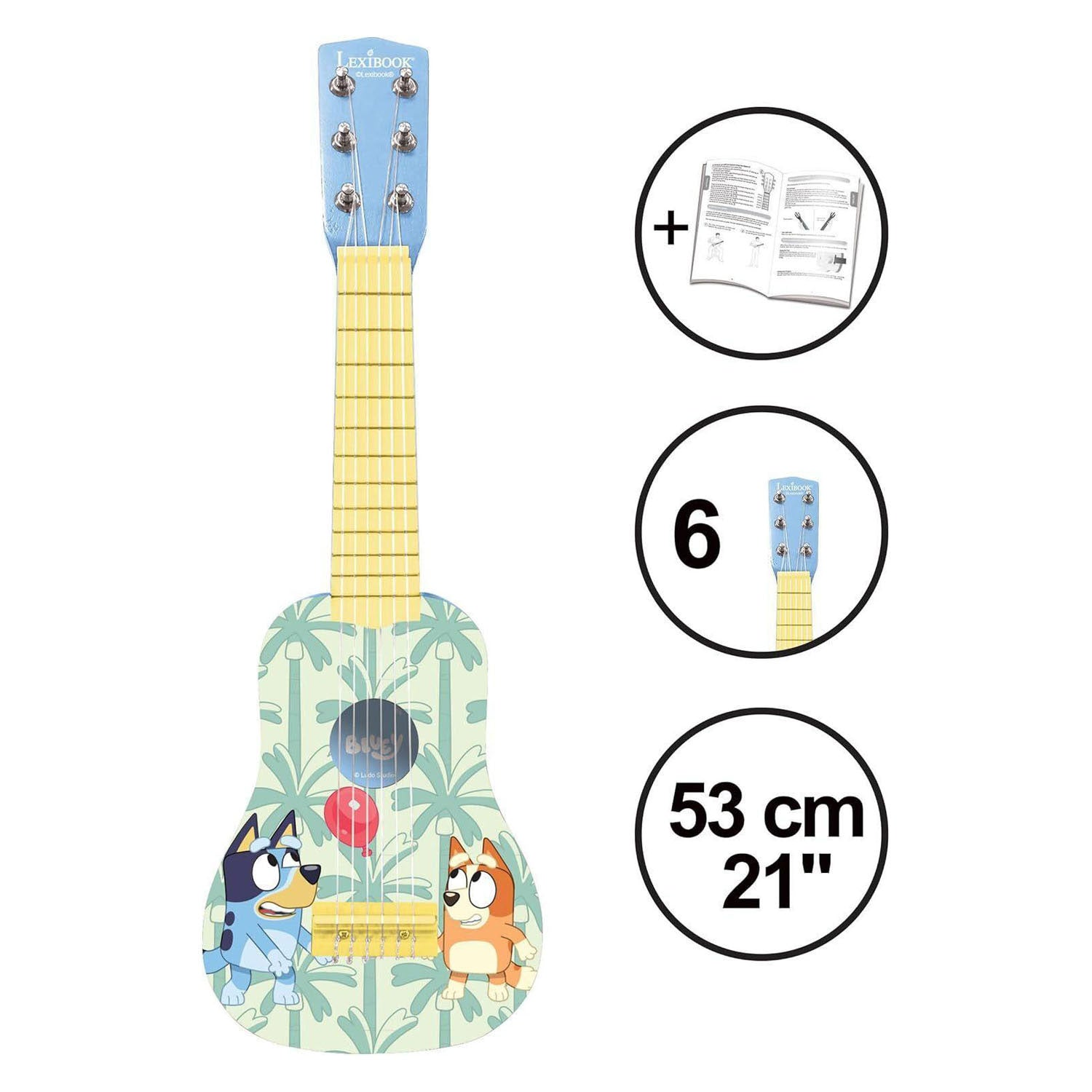 Lexibook ma première guitare en bois bluey – 21 53 cm