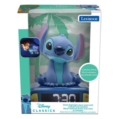 Radio d'alarme Stitch 3D avec effet léger et sonore.