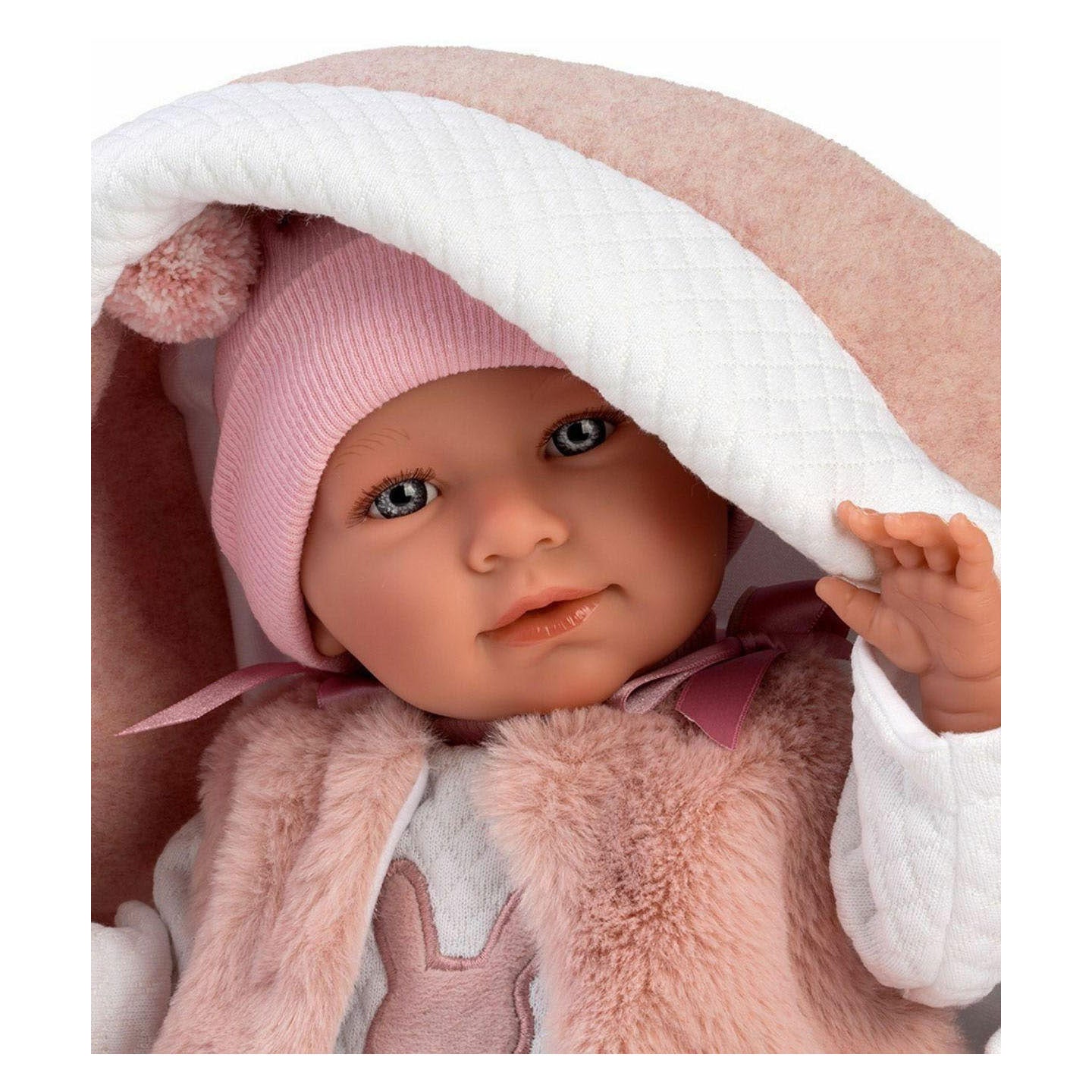 Poupée bébé Mimi soft body avec nacelle et tétine - 42 cm