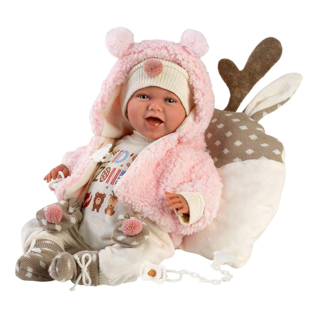 Poupée bébé corps souple Imp mimi joyeuse avec son - 42 cm