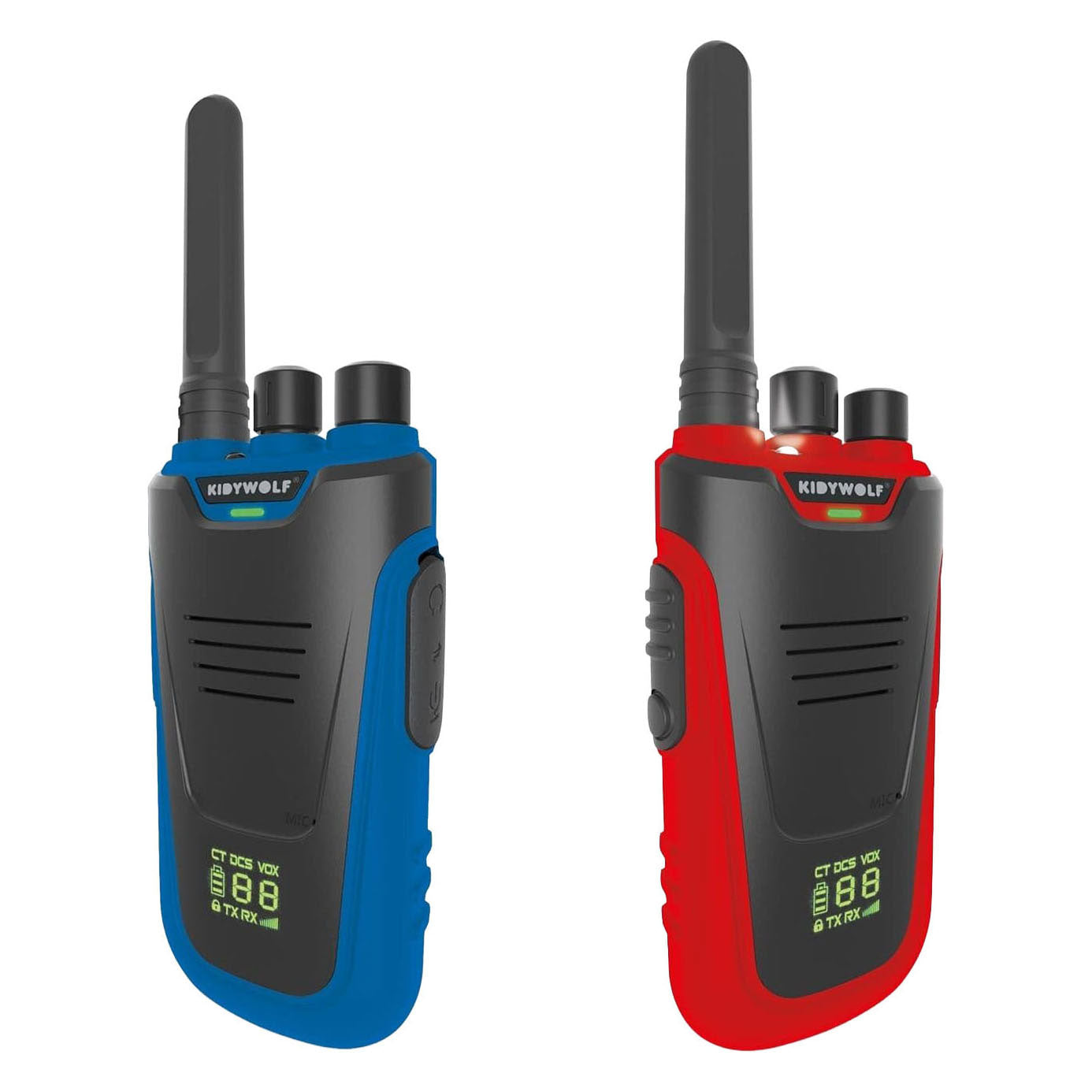 Kidywolf kidytalk talkies-walkies bleu rouge