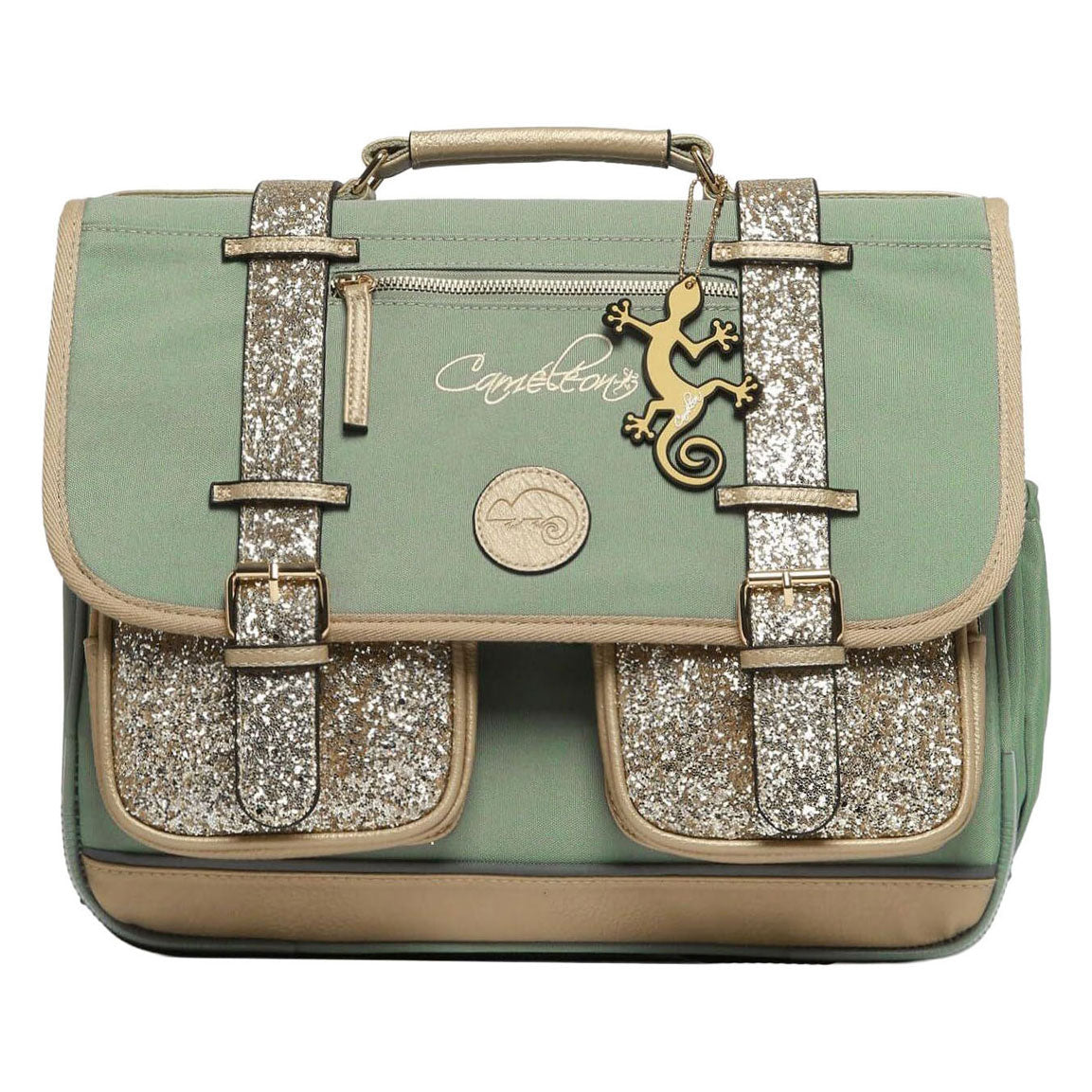 Cartable Caméléon vert brillant - 38cm
