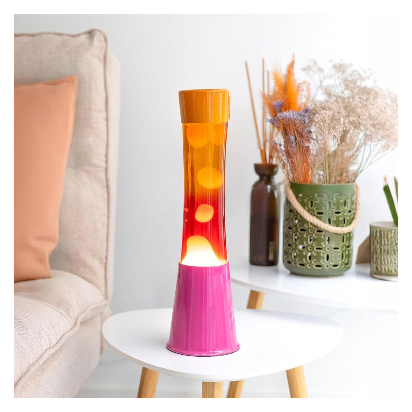 Tour de lampe à lave Fisura dégradé rose orange