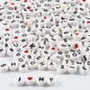 Perles lettres Creativ Company, taille 7 mm, diamètre du trou 1,2 mm, env. 1500 pièces, blanc, 200 g 1 boîte