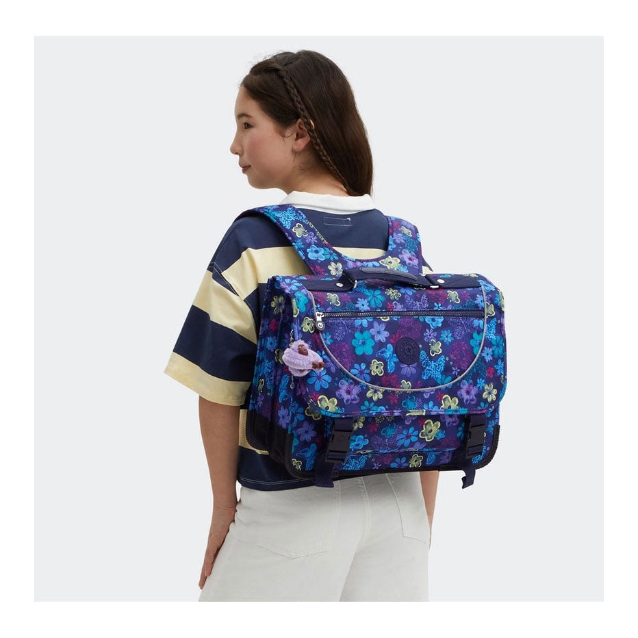 Sac à dos preppy Kipling - tampon fleur foncée