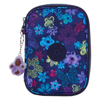 Trousse Kipling 100 tripes - tampon fleur foncée