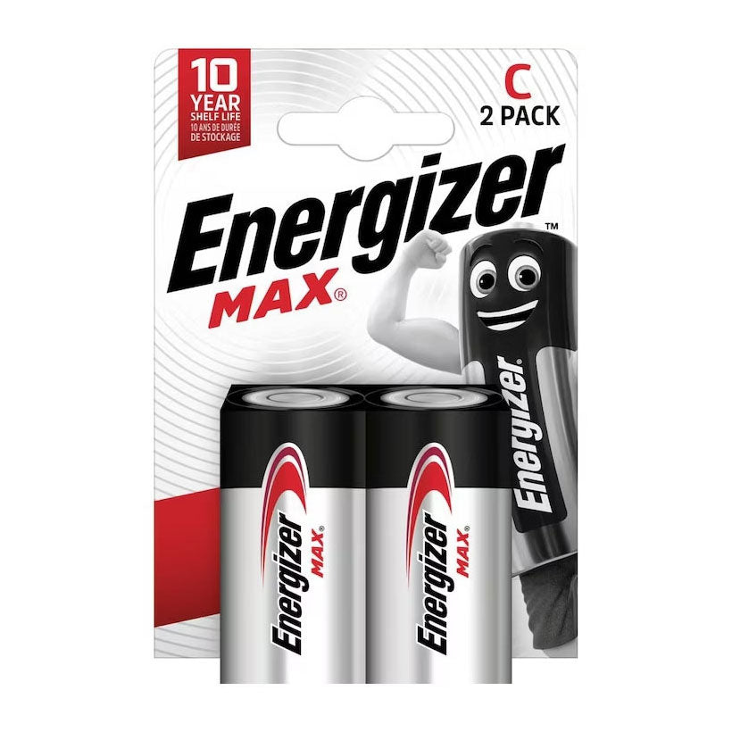 Piles alcalines Energizer max c 2 pièces.