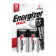 Piles alcalines Energizer max c 2 pièces.