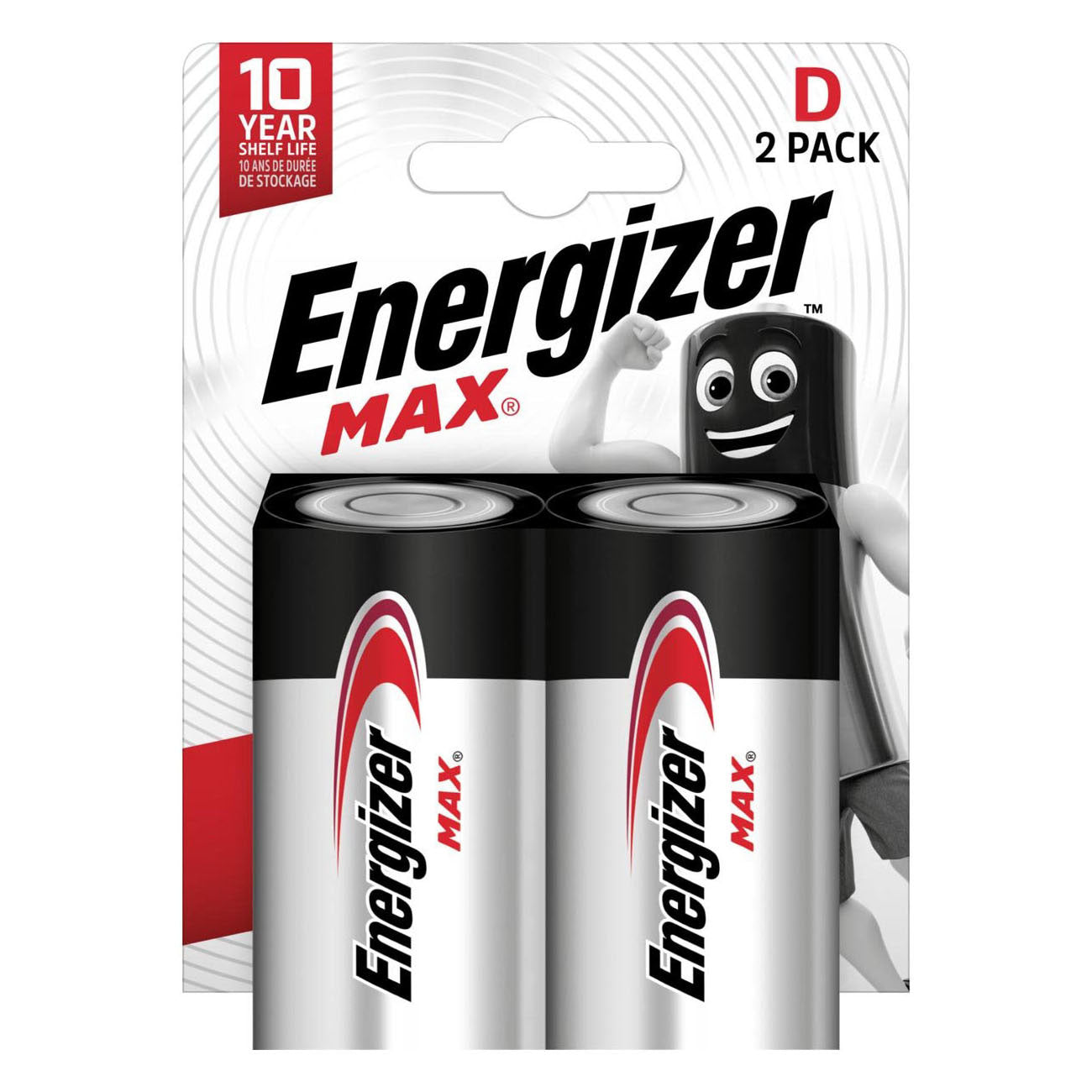 Piles alcalines Energizer max d 2 pièces.