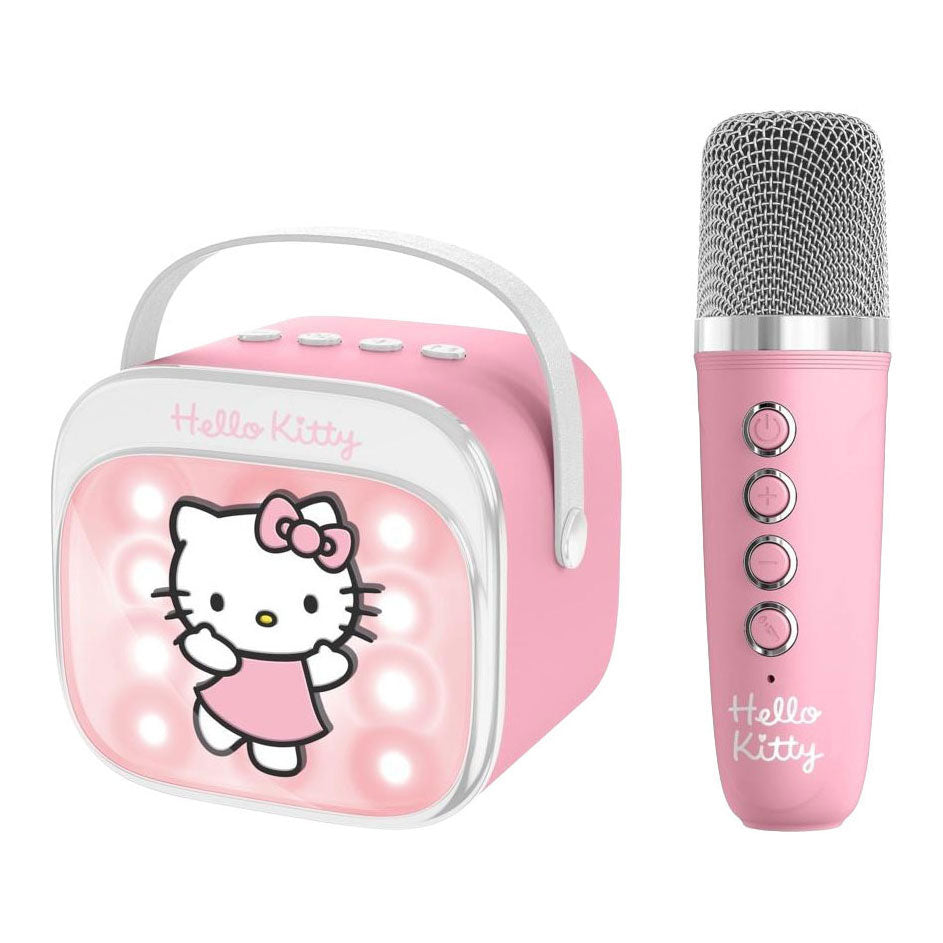 OTL technologies hello kitty - kit karaoké pour enfants - microphone et haut-parleur sans fil - avec effets de lumière - distorsion de la voix