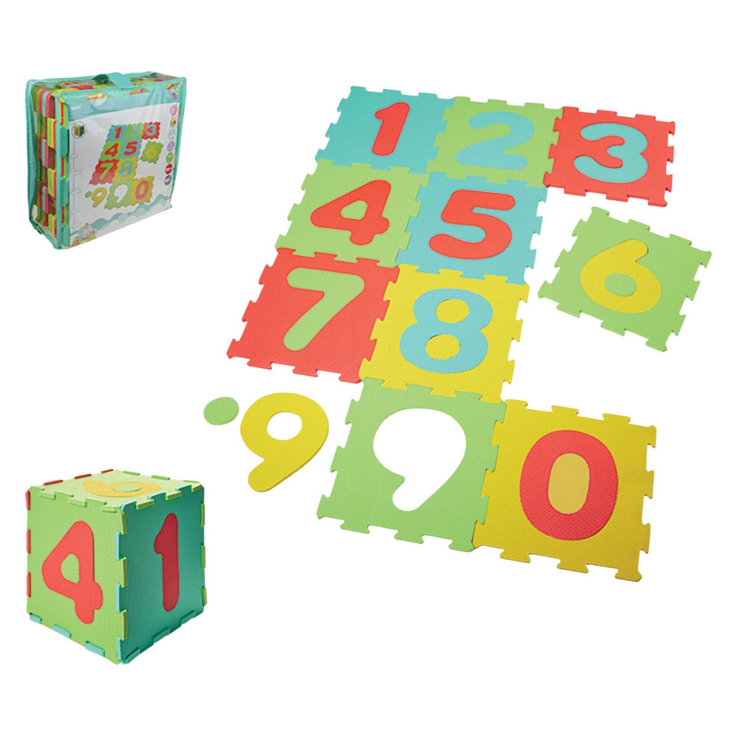Puzzle de sol Eva 30x30x1cm figurines 10 pièces