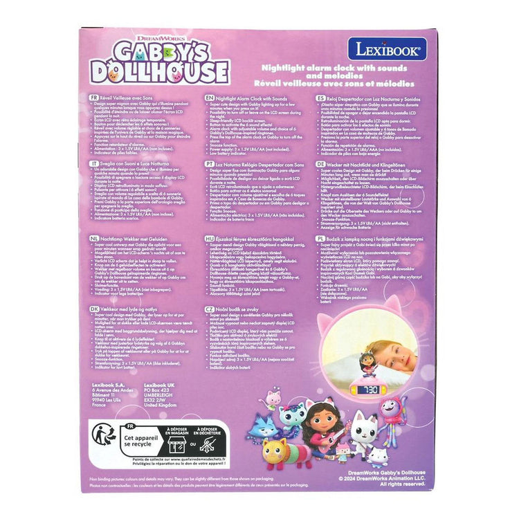 Lexibook Gabby's Dollhouse Veilleuse Réveil avec Sons