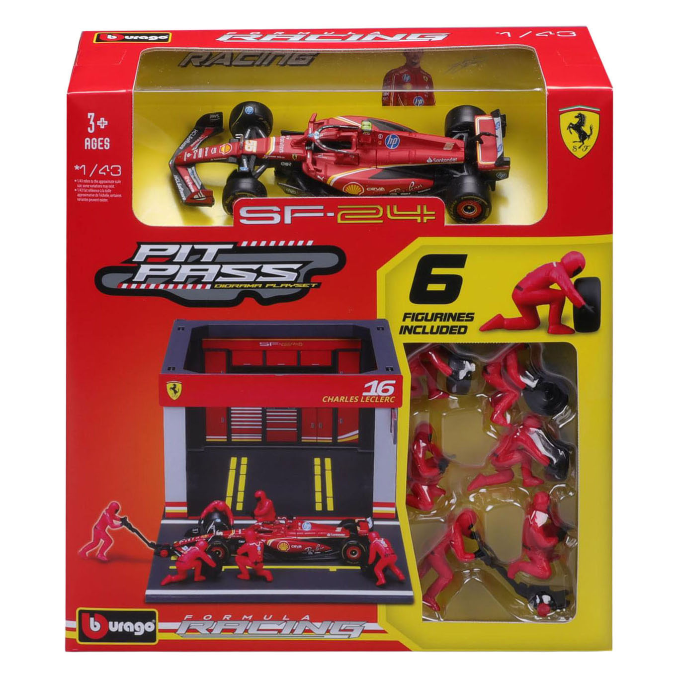 RC Burago Ferrari Pit Pass avec Charles Lecle - 1:43