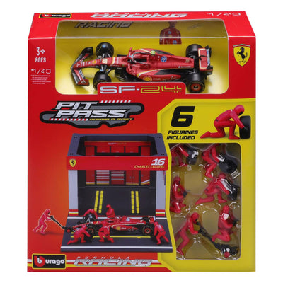 RC Burago Ferrari Pit Pass avec Charles Lecle - 1:43