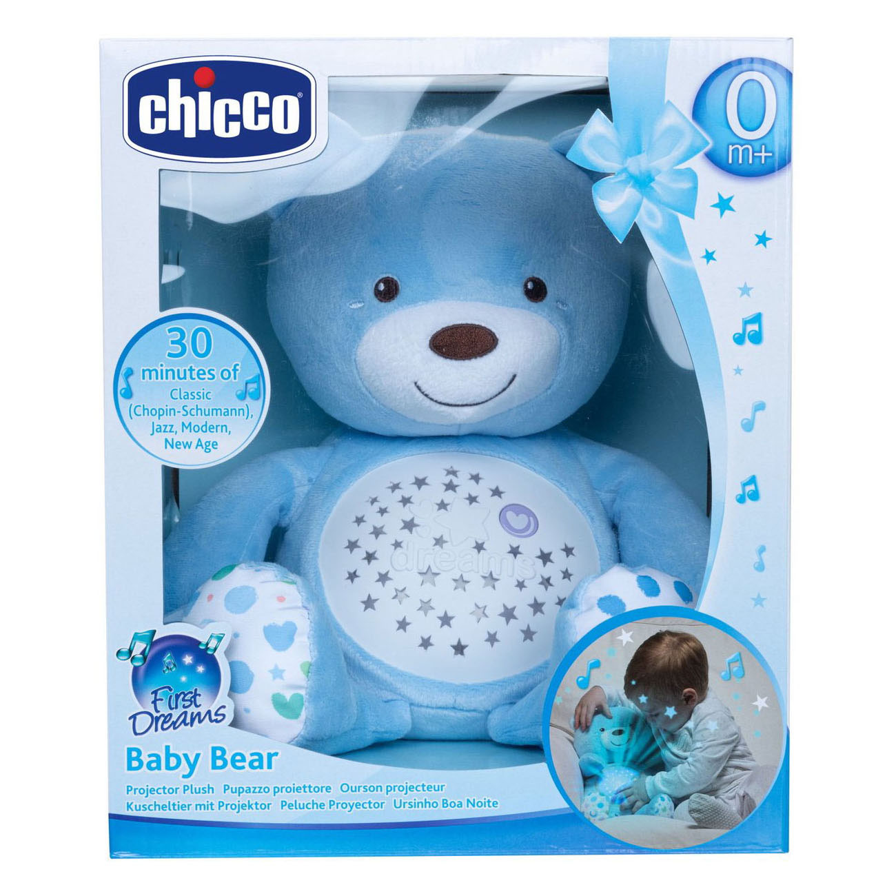 Chicco peluche projecteur bébé ours premiers rêves bleu