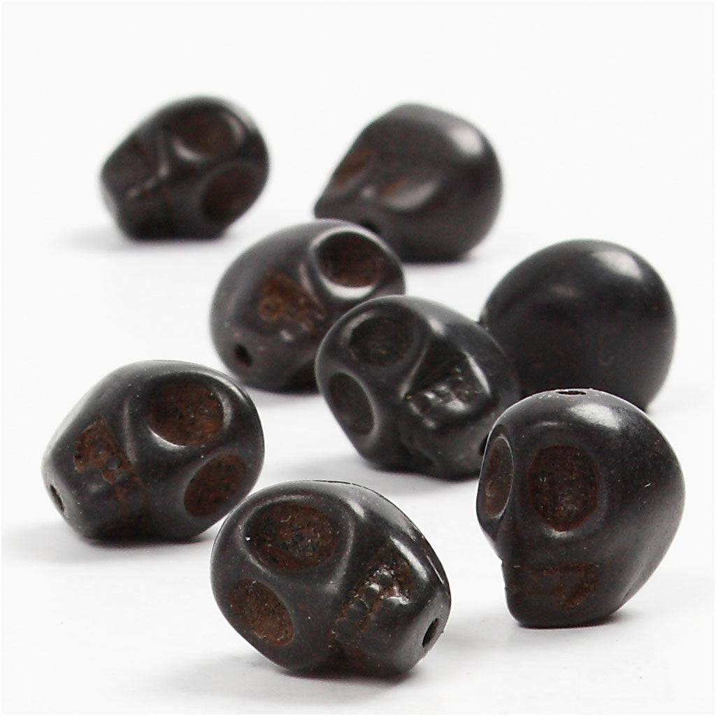 Creativ company howlite, d 12 mm, diamètre du trou 1,5 mm, noir, 32 pièces 1 boîte