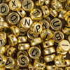 Perles lettres Creativ Company, d 7 mm, diamètre du trou 1,2 mm, env. 200 pièces, or, 21 g 1 boîte