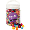 Perles en plastique Creativ Company, taille 11 mm, diamètre du trou 7 mm, env. 330 pièces, différentes couleurs, 420 g, 700 ml 1 boîte