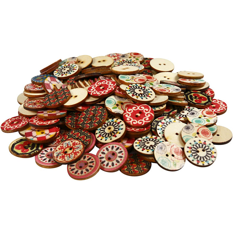 Boutons en bois Creativ company, d 20 mm, 180 pièces, 1 boîte