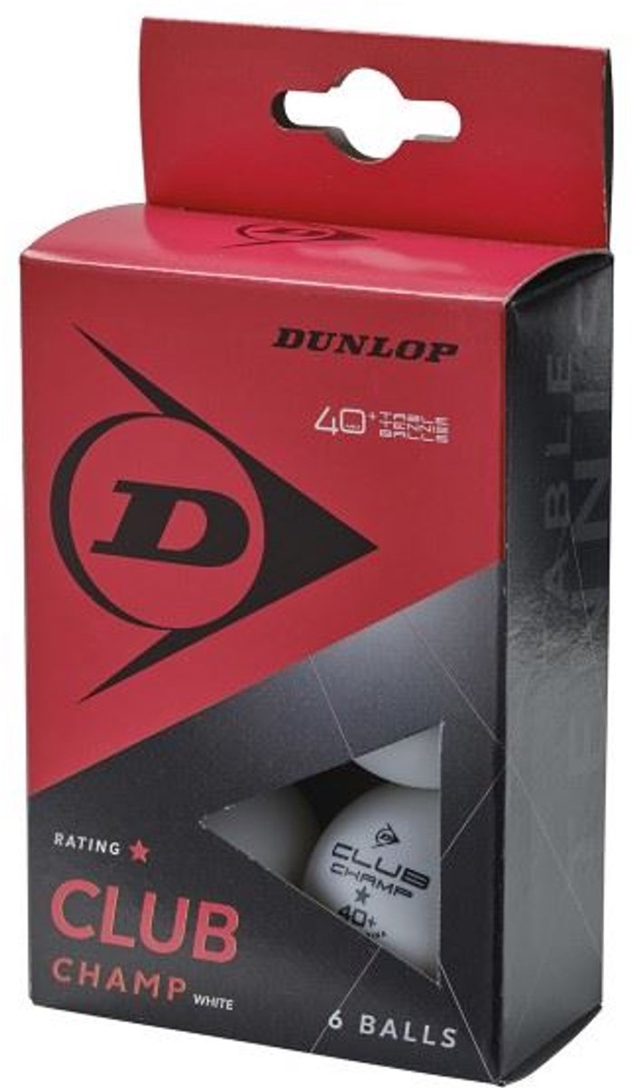 Dunlop - 40+ club champion - blanc - 6 balles de tennis de table