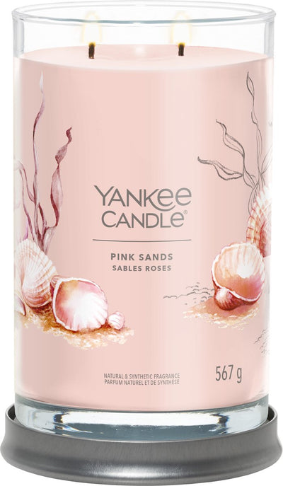Bougie Yankee - grande bougie parfumée sables roses - 100 heures de combustion - deux mèches