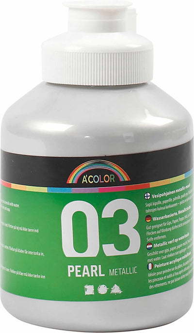 Peinture acrylique A-color métallisée, métallisée, argent, 500 ml 1 bouteille