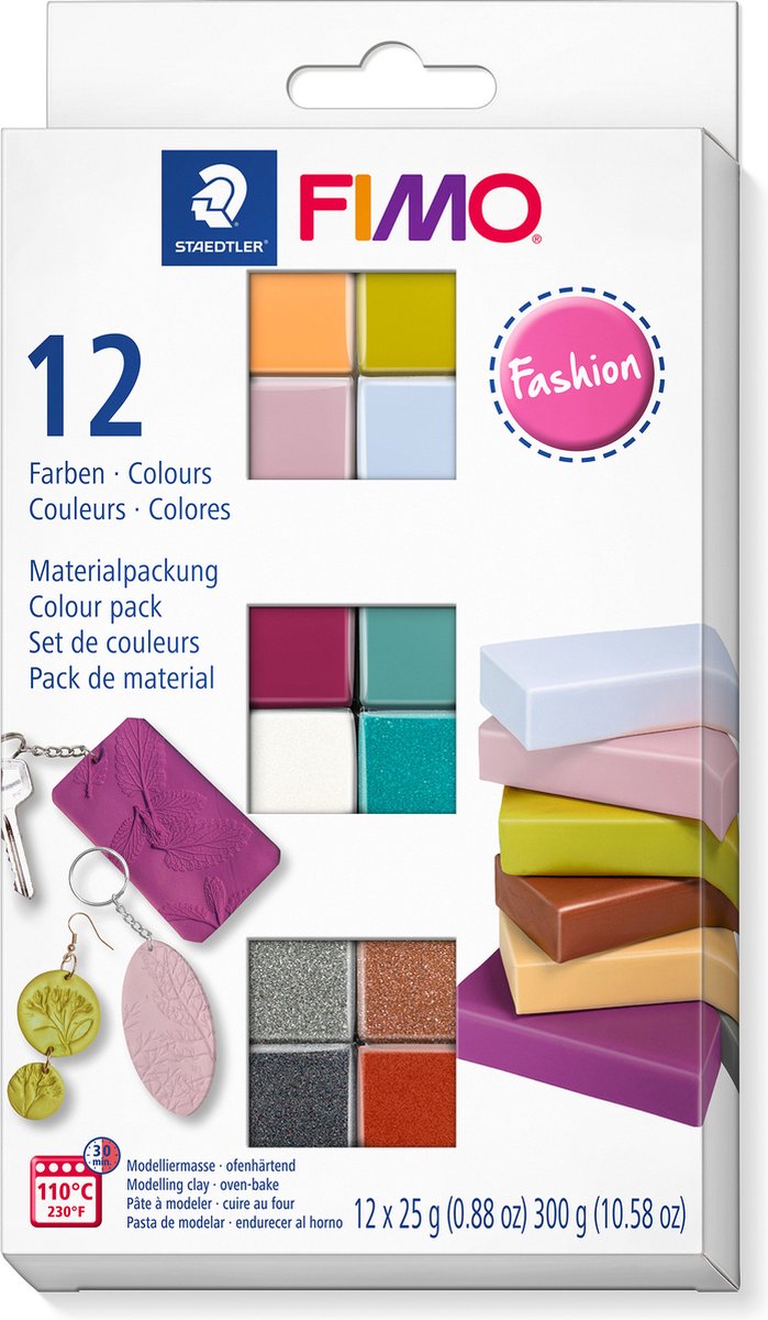 Couleurs Fimo® Soft, pastel, 12x25 GR 1 Boîte