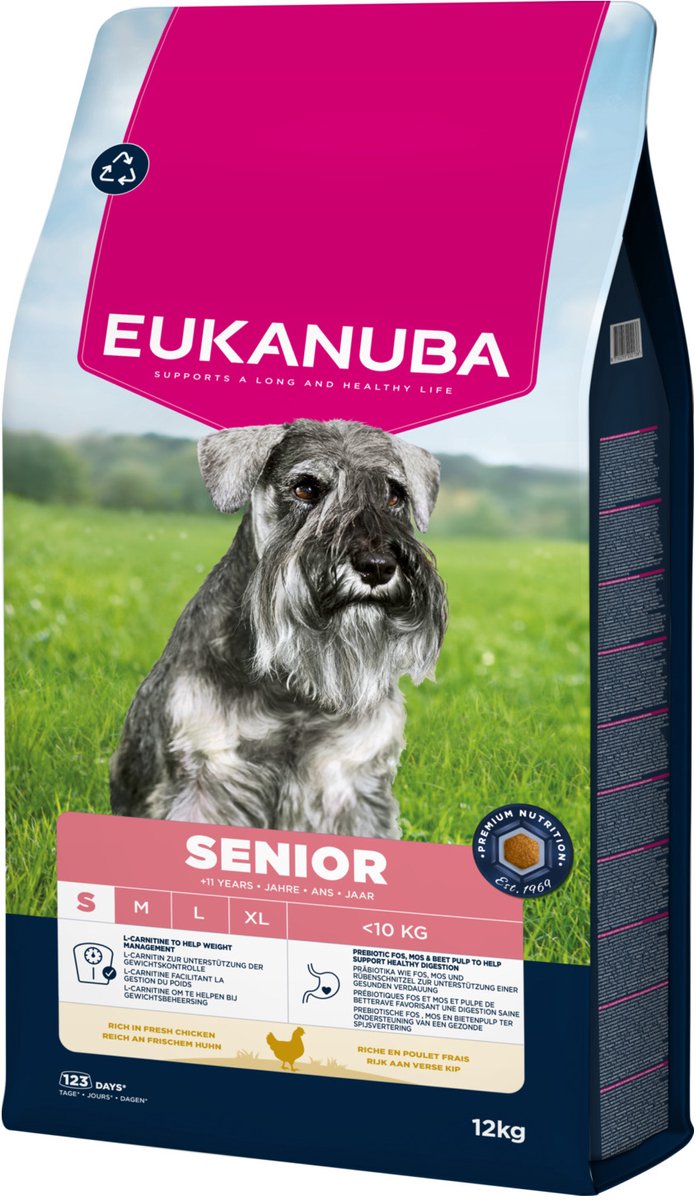 Eukanuba senior petite race poulet - nourriture pour chien - 12 kg