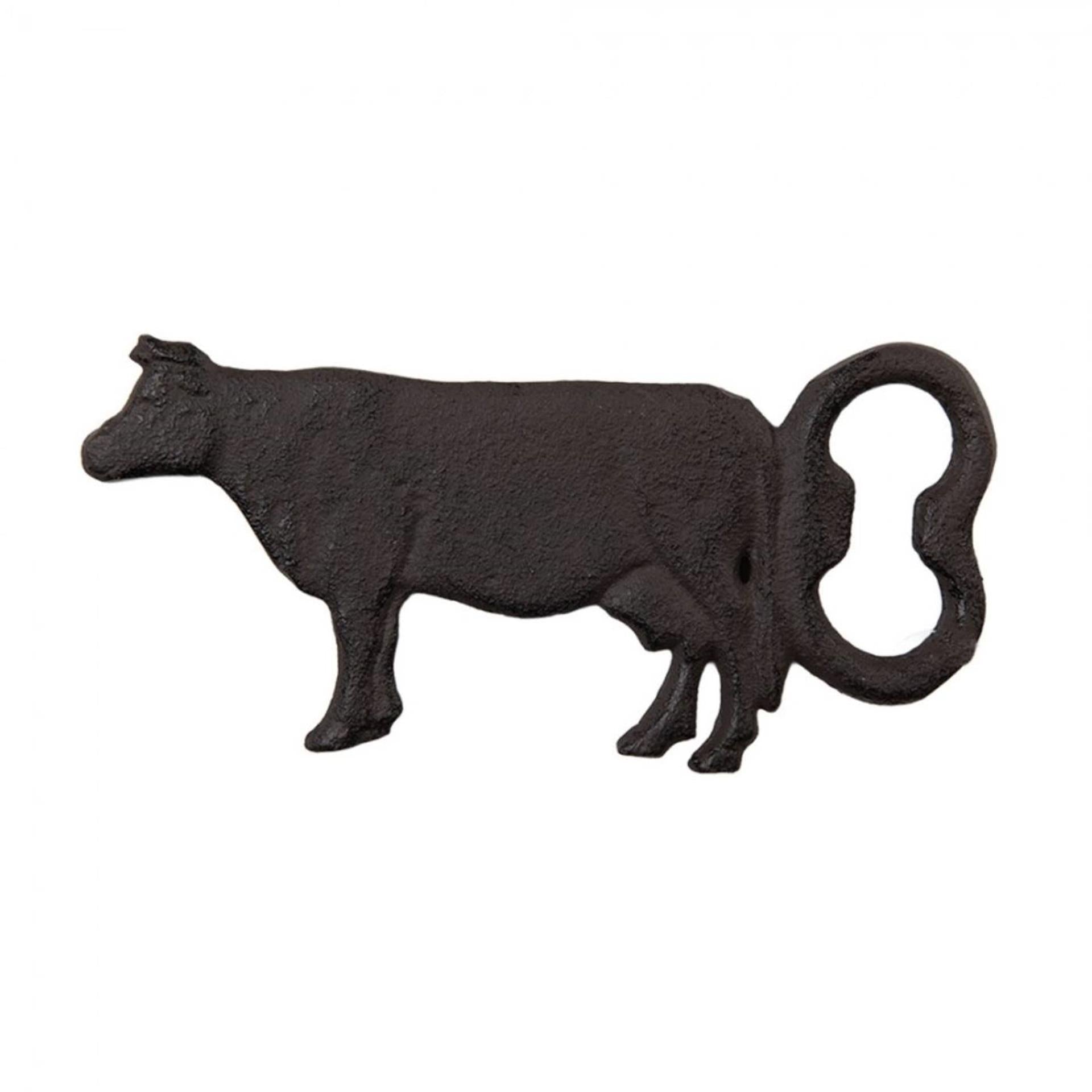 Clayre eef décapsuleur vache métal brun rouille 15x1x7cm