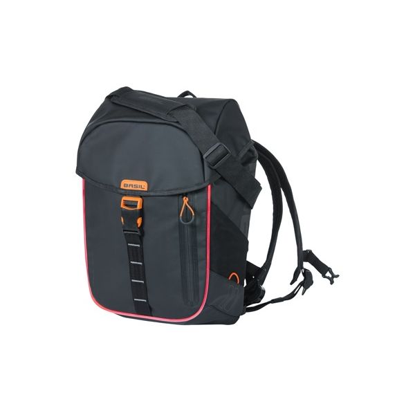 Basil Miles Tarpaulin bicycle backpack Nordlicht - Sac à dos noir imperméable pour cyclistes - 17L - Unisex - Sportif - Noir